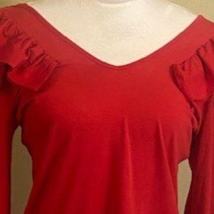 Off The shoulder ruffled top shoulder long sleeves
